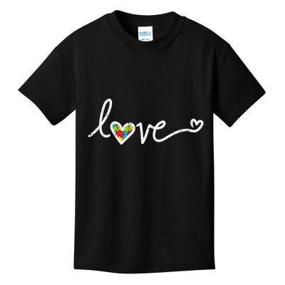 Love Heart Puzzle Cute Autism Awareness Asd Kids T-Shirt