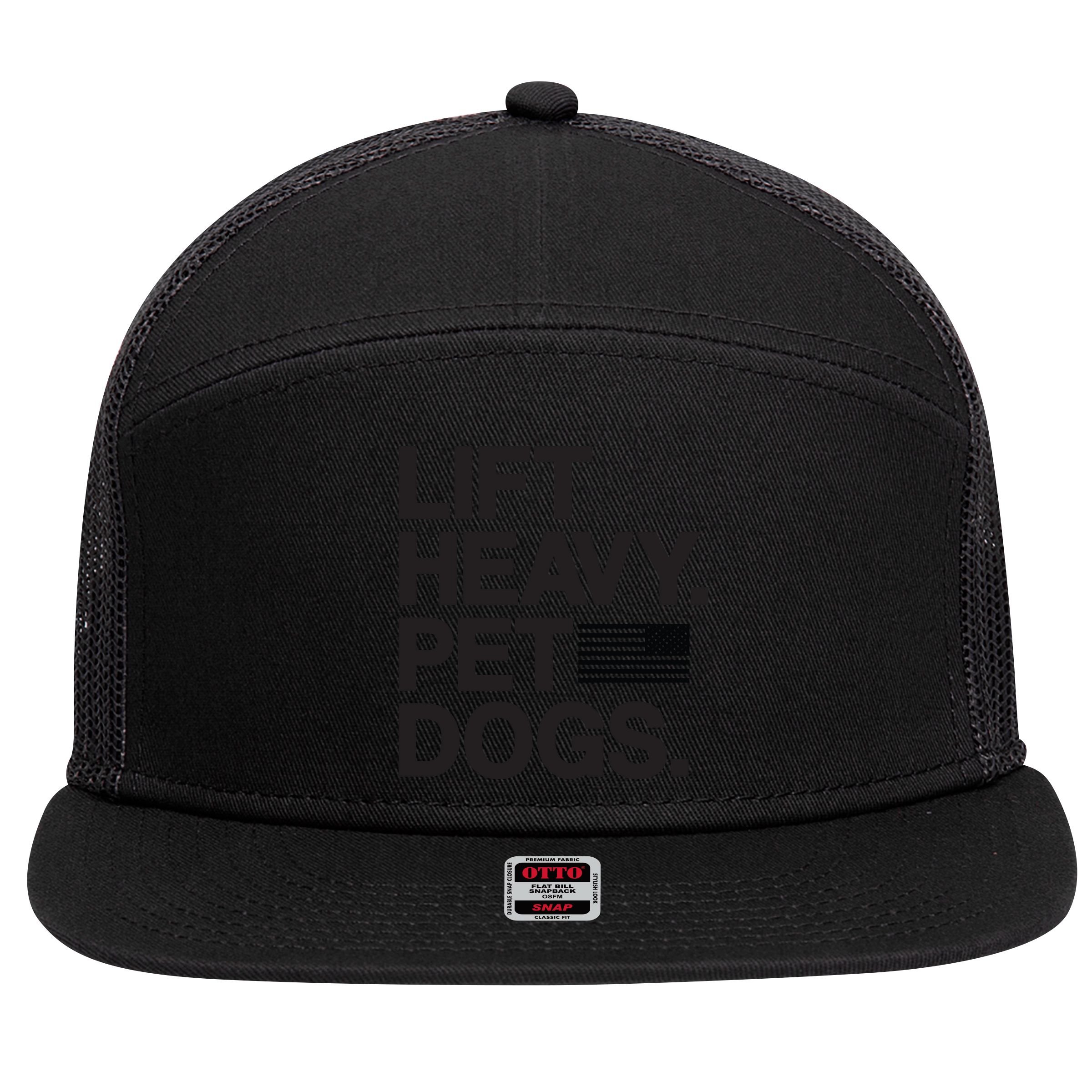 Lift Heavy Pet Dogs 7 Panel Mesh Trucker Snapback Hat