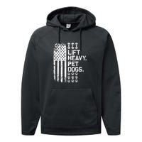 Lift Heavy Pet Dogs USA American Flag And Bodybuilding Performance Fleece Hoodie