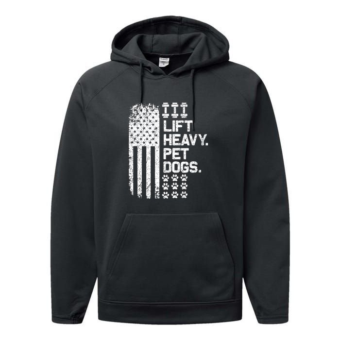 Lift Heavy Pet Dogs USA American Flag And Bodybuilding Performance Fleece Hoodie