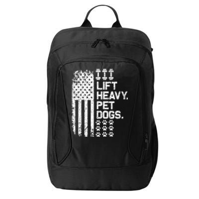 Lift Heavy Pet Dogs USA American Flag And Bodybuilding City Backpack