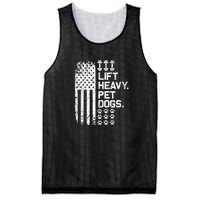 Lift Heavy Pet Dogs USA American Flag And Bodybuilding Mesh Reversible Basketball Jersey Tank