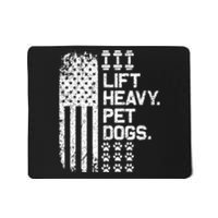 Lift Heavy Pet Dogs USA American Flag And Bodybuilding Mousepad