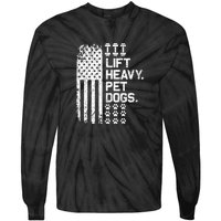 Lift Heavy Pet Dogs USA American Flag And Bodybuilding Tie-Dye Long Sleeve Shirt