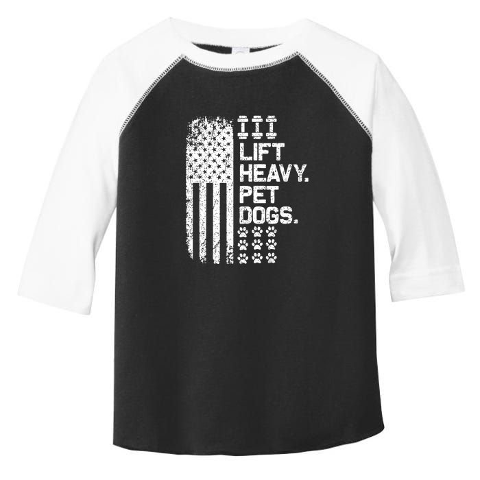 Lift Heavy Pet Dogs USA American Flag And Bodybuilding Toddler Fine Jersey T-Shirt