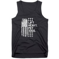 Lift Heavy Pet Dogs USA American Flag And Bodybuilding Tank Top