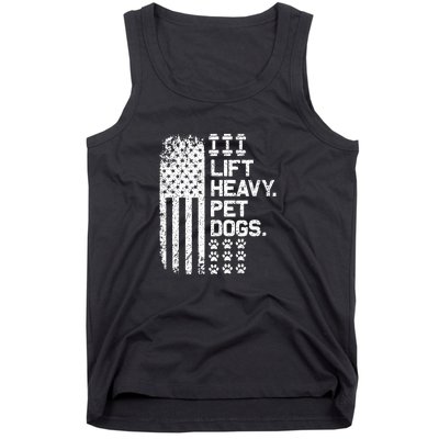 Lift Heavy Pet Dogs USA American Flag And Bodybuilding Tank Top