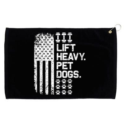 Lift Heavy Pet Dogs USA American Flag And Bodybuilding Grommeted Golf Towel