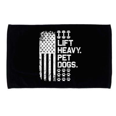 Lift Heavy Pet Dogs USA American Flag And Bodybuilding Microfiber Hand Towel