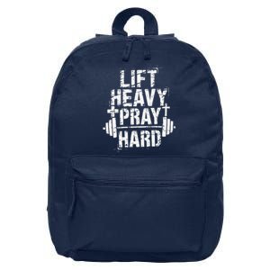 Lift Heavy Pray Hard Gym Christian Jesus Lover 16 in Basic Backpack