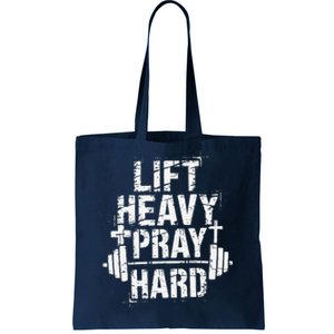 Lift Heavy Pray Hard Gym Christian Jesus Lover Tote Bag