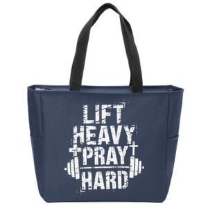 Lift Heavy Pray Hard Gym Christian Jesus Lover Zip Tote Bag