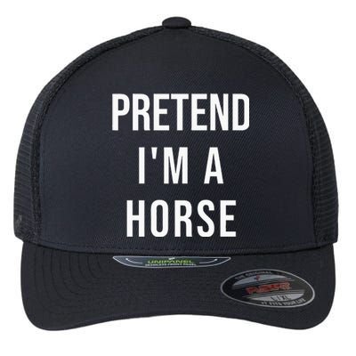 Lazy Halloween Pretend Im A Horse Costume Funny Party Flexfit Unipanel Trucker Cap