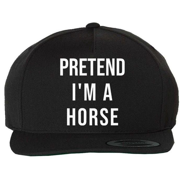 Lazy Halloween Pretend Im A Horse Costume Funny Party Wool Snapback Cap