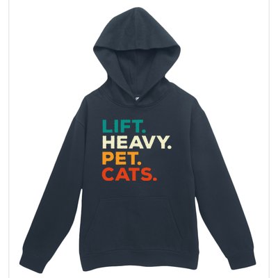 Lift Heavy Pet Cats Funny Gym Workout Weight Lifter Urban Pullover Hoodie