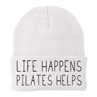 Life Happens Pilates Helps Pilates Women With Sayings Knit Cap Winter Beanie