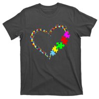 Love Heart Puzzle Piece Gift Women Gift Autism Awareness T-Shirt