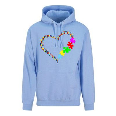 Love Heart Puzzle Piece Gift Women Gift Autism Awareness Unisex Surf Hoodie