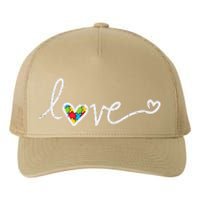 Love Heart Puzzle Cute Autism Awareness ASD Women Yupoong Adult 5-Panel Trucker Hat