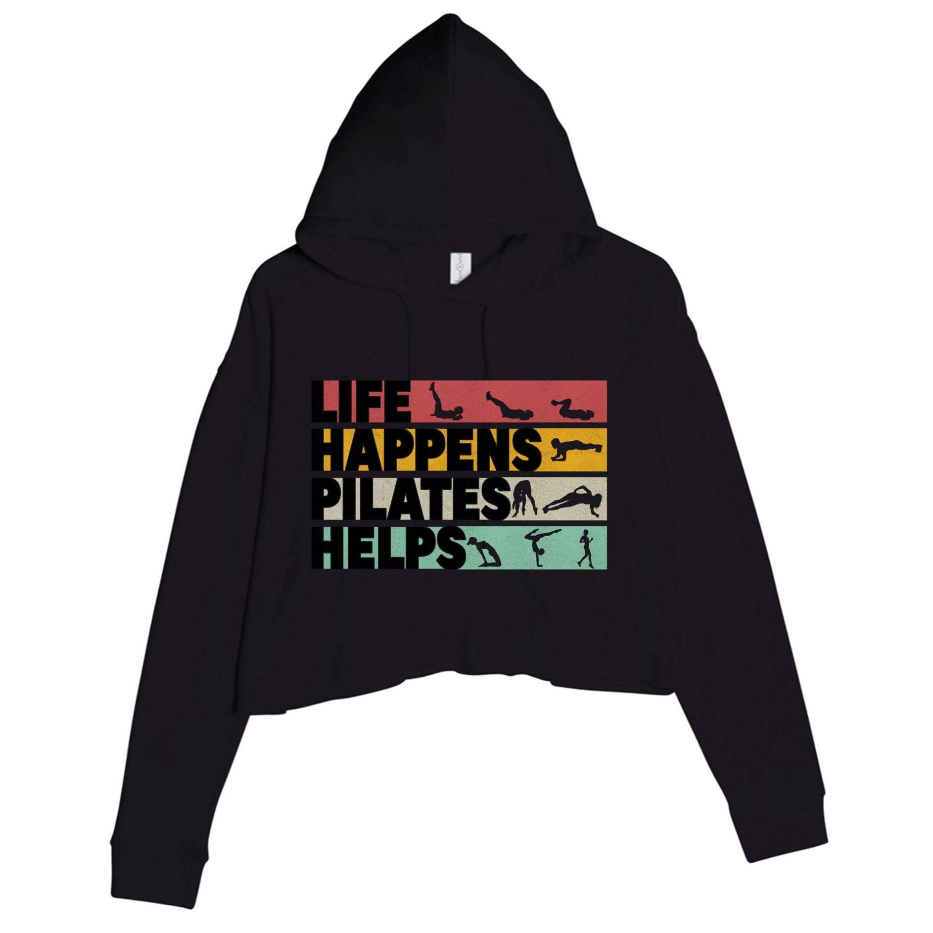 Life Happens Pilates Helps For Pilates Lover Gift Crop Fleece Hoodie
