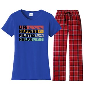 Life Happens Pilates Helps For Pilates Lover Gift Women's Flannel Pajama Set