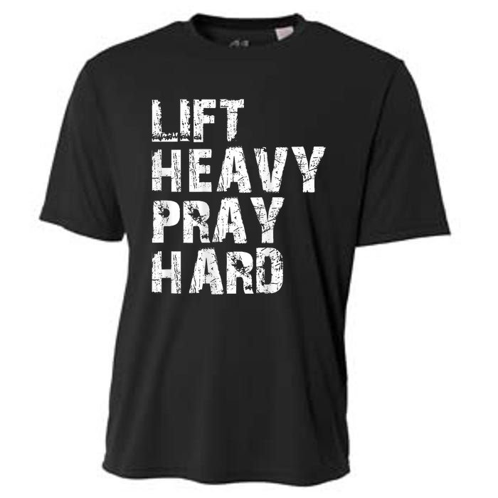 Lift Heavy Pray Hard Gym Christian Gift For Christian Cooling Performance Crew T-Shirt