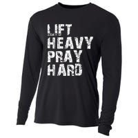 Lift Heavy Pray Hard Gym Christian Gift For Christian Cooling Performance Long Sleeve Crew