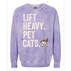 Lift Heavy Pet Cats Funny Gym Workout Colorblast Crewneck Sweatshirt