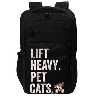 Lift Heavy Pet Cats Funny Gym Workout Impact Tech Backpack