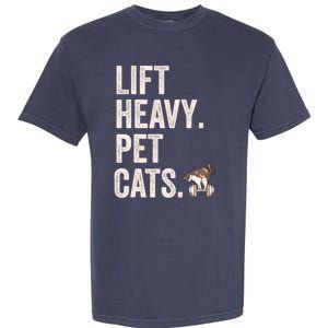 Lift Heavy Pet Cats Funny Gym Workout Garment-Dyed Heavyweight T-Shirt