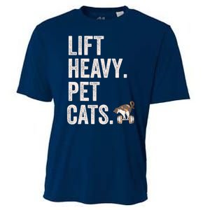 Lift Heavy Pet Cats Funny Gym Workout Cooling Performance Crew T-Shirt