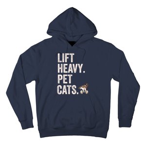 Lift Heavy Pet Cats Funny Gym Workout Hoodie