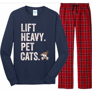 Lift Heavy Pet Cats Funny Gym Workout Long Sleeve Pajama Set