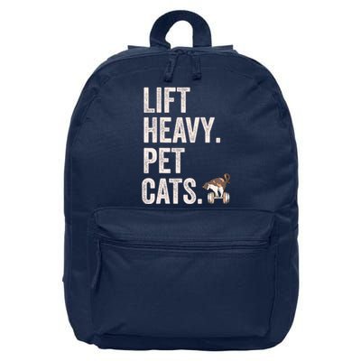 Lift Heavy Pet Cats Funny Gym Workout 16 in Basic Backpack