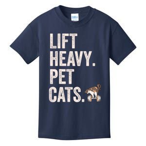 Lift Heavy Pet Cats Funny Gym Workout Kids T-Shirt