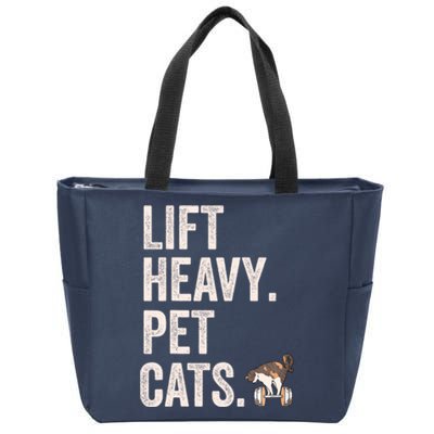 Lift Heavy Pet Cats Funny Gym Workout Zip Tote Bag