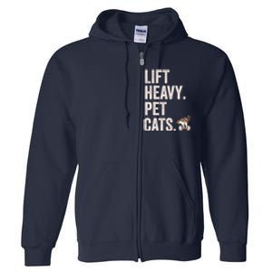 Lift Heavy Pet Cats Funny Gym Workout Full Zip Hoodie