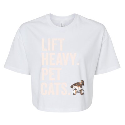 Lift Heavy Pet Cats Funny Gym Workout Bella+Canvas Jersey Crop Tee