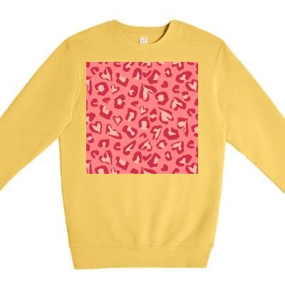 Leopard Heart Pattern Premium Crewneck Sweatshirt