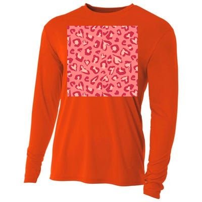 Leopard Heart Pattern Cooling Performance Long Sleeve Crew