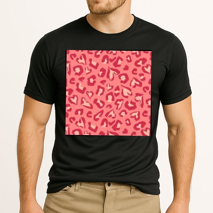 Leopard Heart Pattern Performance Shirt