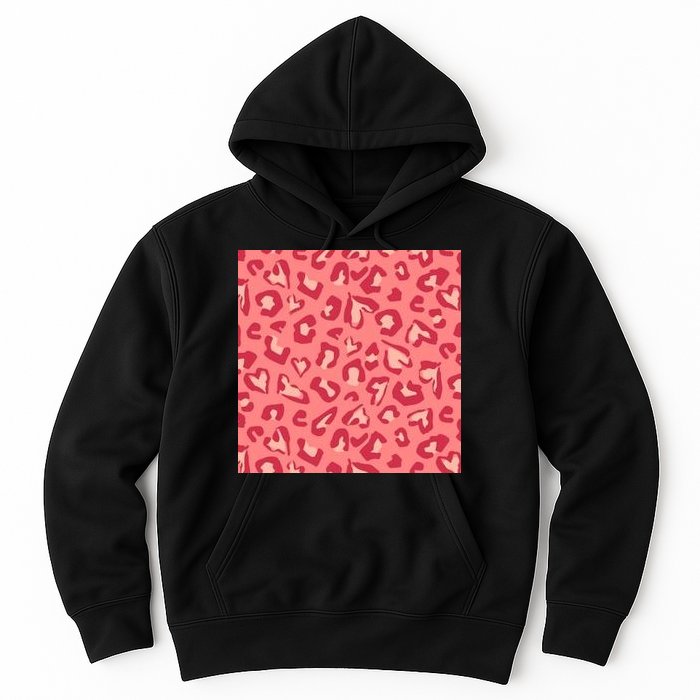 Leopard Heart Pattern Hoodie