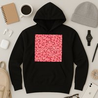 Leopard Heart Pattern Hoodie