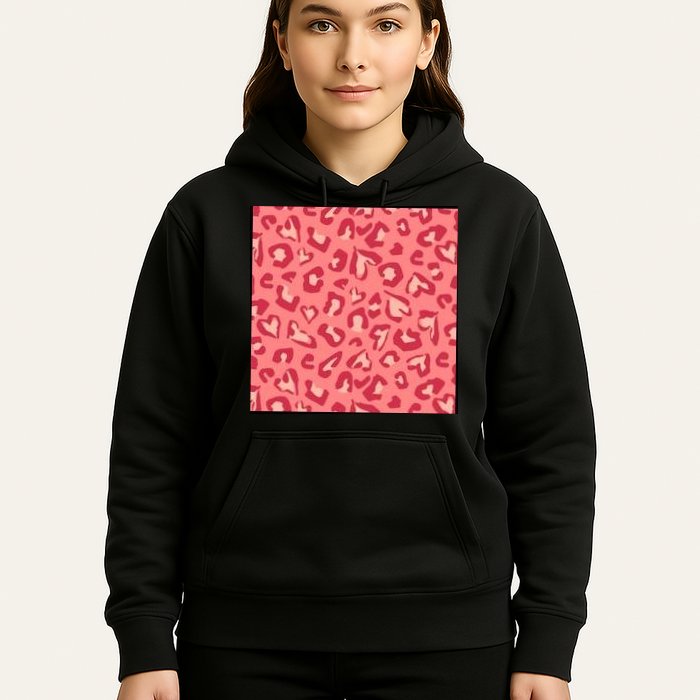 Leopard Heart Pattern Hoodie