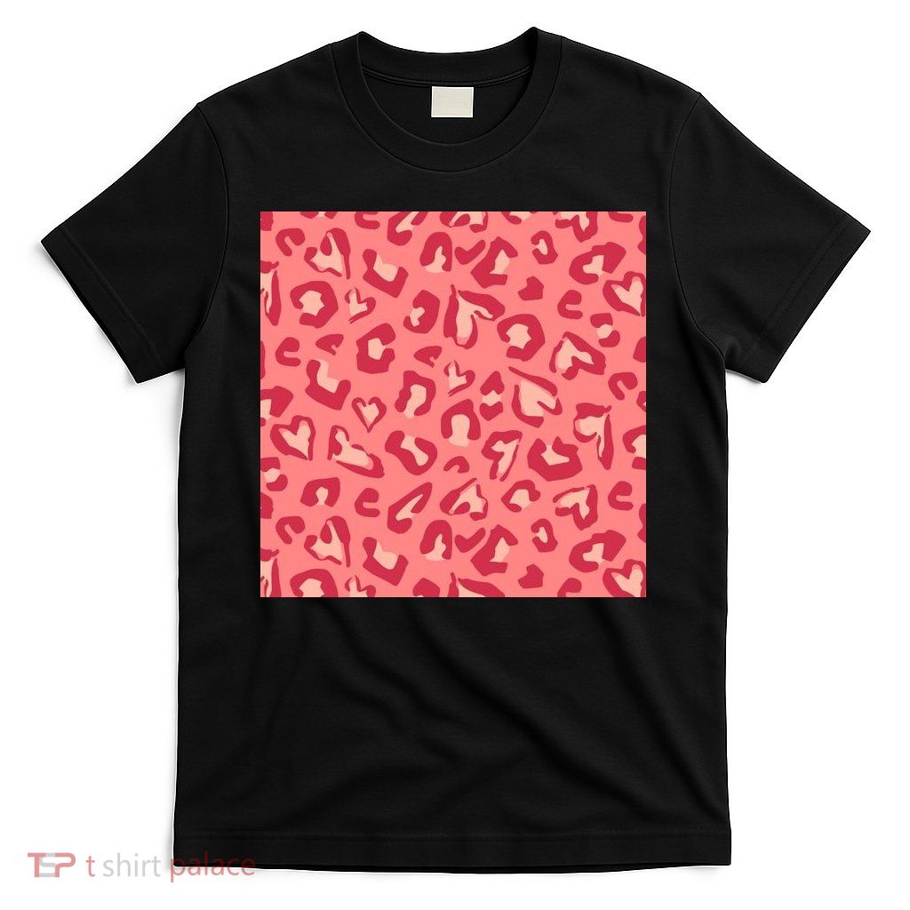 Leopard Heart Pattern T-Shirt