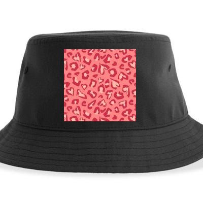 Leopard Heart Pattern Sustainable Bucket Hat