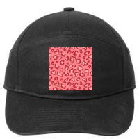 Leopard Heart Pattern 7-Panel Snapback Hat