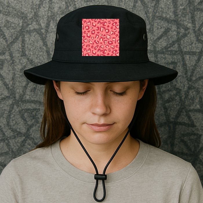 Leopard Heart Pattern Bucket Hat