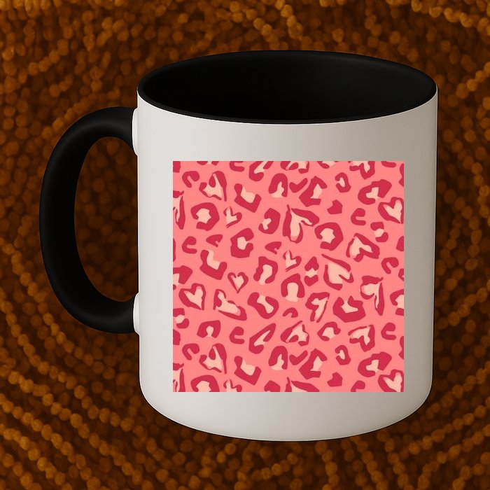 Leopard Heart Pattern Mug