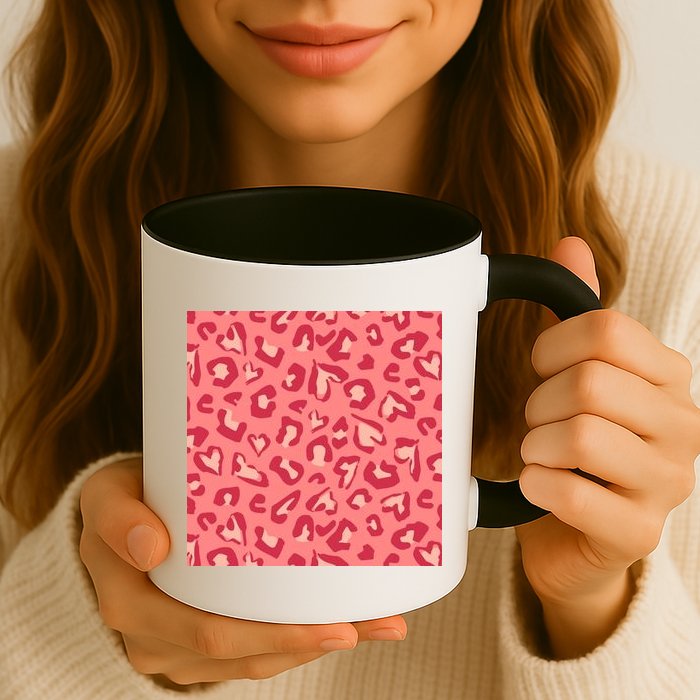 Leopard Heart Pattern Mug